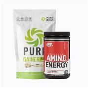 Pure gainer 3lb + amino energy 30 serv - 1 pack