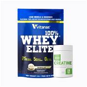 Whey elite 2lb + creatine monohydrate 100g - 1 pack