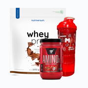 Whey pro 2,2 lb + amino x 30 serv + shaker - 1 pack